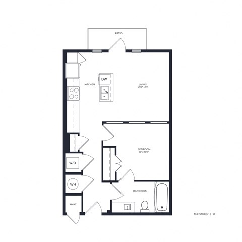 The Storey Apartment Homes in Dallas, Texas Studio Floor Plan